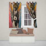 Crowned Angel Child Colourful Urban Collage Portrait Creative Artistic Home Decor Readymade Eyelet Ring Top Thermal 100% Blackout Curtains