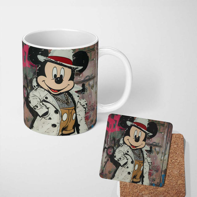 Vintage Cartoon Mouse Fashion Streetwear Graffiti Urban Pop Art 11oz Ceramic Coffee Tea Mug White Large Handle