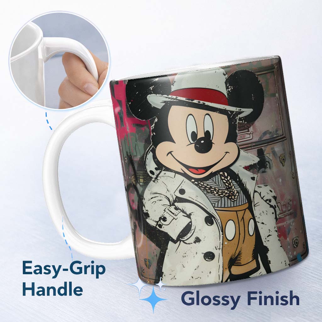 Vintage Cartoon Mouse Fashion Streetwear Graffiti Urban Pop Art 11oz Ceramic Coffee Tea Mug White Large Handle