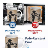 Street Violin Player Child Silhouette Urban Graffiti Artwork 11oz Ceramic Coffee Tea Mug White Large Handle