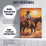Western Cowboy Horse Desert Sunset Painting Canvas Wall Art Print Decor Picture Ready to Hang