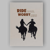 Ride More Worry Less Western Horse Riding Quote Canvas Wall Art Print Decor Picture Ready to Hang
