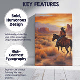 Western Cowboy Riding Through Desert Sunset Landscape Canvas Wall Art Print Decor Picture Ready to Hang