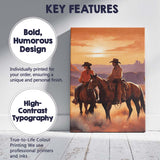 Romantic Cowboy Couple Horseback Desert Golden Sunset Canvas Wall Art Print Decor Picture Ready to Hang