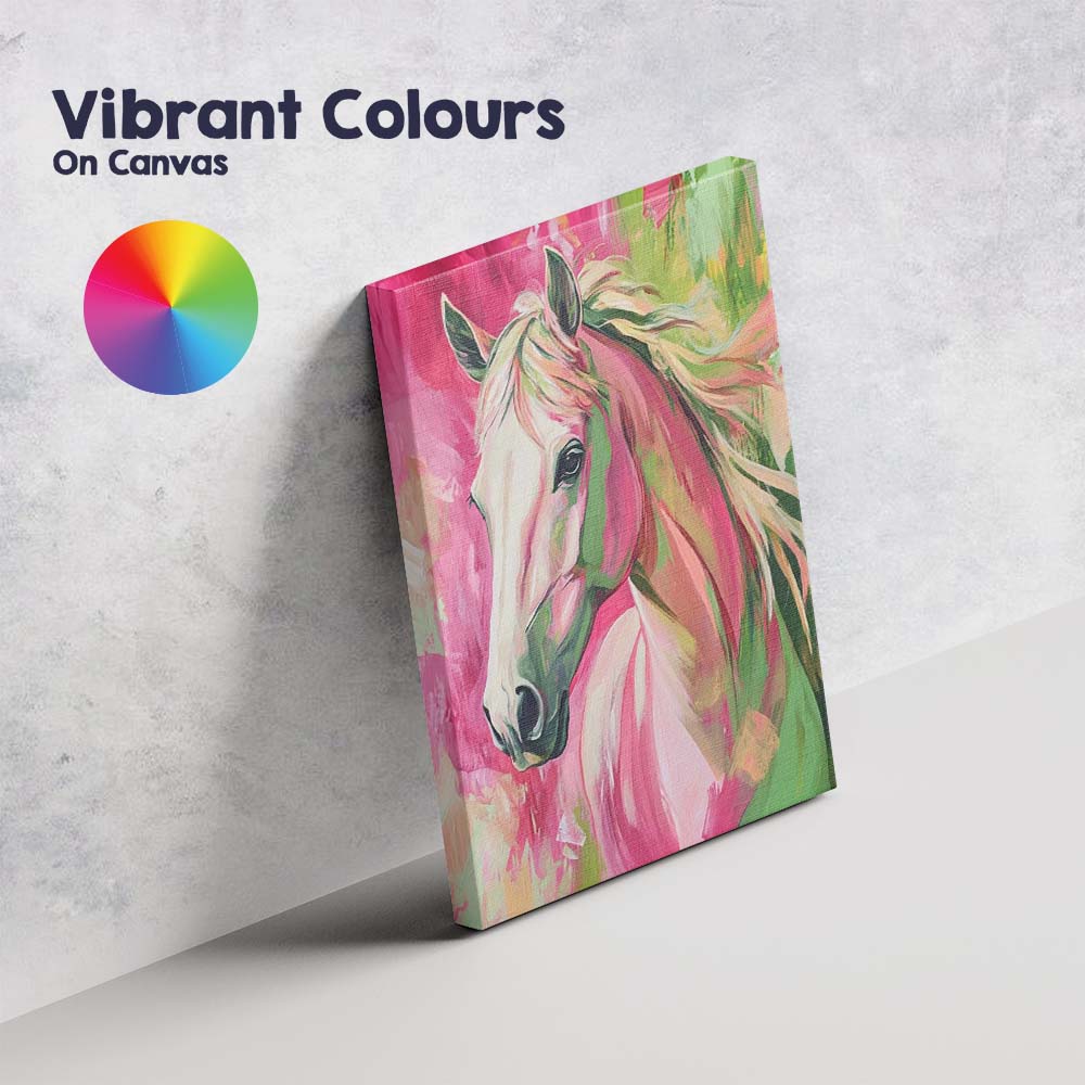 Colourful Expressive Horse Portrait Abstract Painting Canvas Wall Art Print Decor Picture Ready to Hang