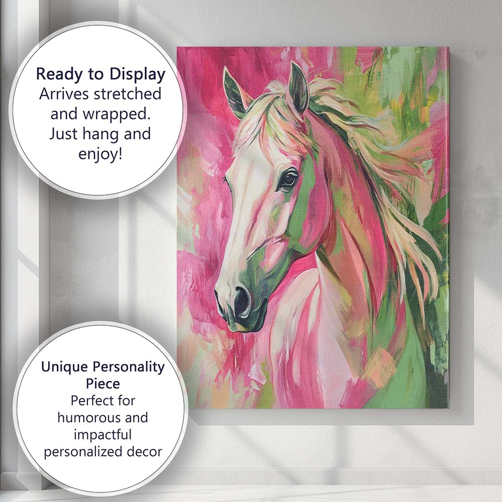 Colourful Expressive Horse Portrait Abstract Painting Canvas Wall Art Print Decor Picture Ready to Hang