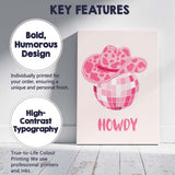 Pink Disco Cowgirl Hat Retro Western Typography Canvas Wall Art Print Decor Picture Ready to Hang