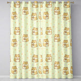Cute Hamster  Cartoon Animal Pattern  Readymade Eyelet Ring Top Thermal 100% Blackout Curtains
