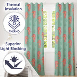 Cute Seahorse Ocean  Cartoon Animal Pattern  Readymade Eyelet Ring Top Thermal 100% Blackout Curtains