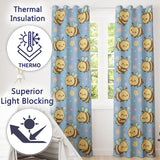 Cute Bee Flower  Cartoon Animal Pattern  Readymade Eyelet Ring Top Thermal 100% Blackout Curtains