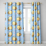 Cute Bee Flower  Cartoon Animal Pattern  Readymade Eyelet Ring Top Thermal 100% Blackout Curtains