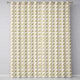 Gold Glitter Reindeer Christmas  Pattern  Readymade Eyelet Ring Top Thermal 100% Blackout Curtains