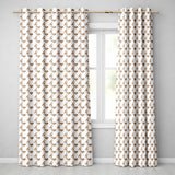 Gold Glitter Reindeer Sleigh Christmas White Background   Readymade Eyelet Ring Top Thermal 100% Blackout Curtains