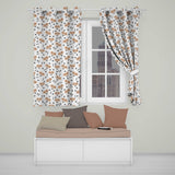 Dog Faces Paw Prints Bones White Background  Readymade Eyelet Ring Top Thermal 100% Blackout Curtains