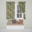 Vintage Botanical Floral Sage Green Detailed  Readymade Eyelet Ring Top Thermal 100% Blackout Curtains