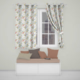 Vintage Pastel Floral  Pattern  Readymade Eyelet Ring Top Thermal 100% Blackout Curtains