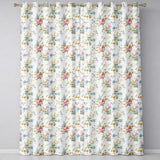 Vintage Pastel Floral  Pattern  Readymade Eyelet Ring Top Thermal 100% Blackout Curtains