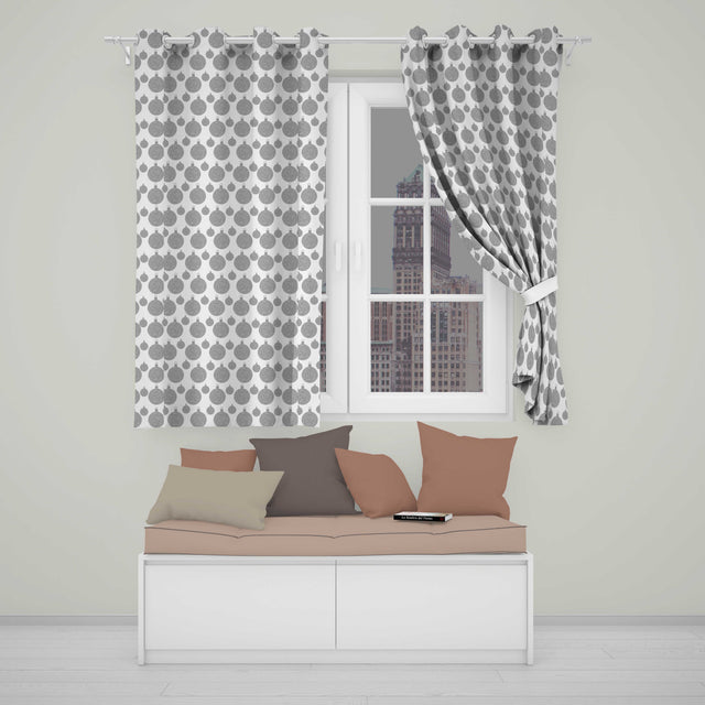 Silver Glitter Christmas  Minimal  Readymade Eyelet Ring Top Thermal 100% Blackout Curtains