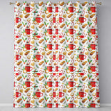 Christmas Mug Candy Cane Gingerbread Festive  Readymade Eyelet Ring Top Thermal 100% Blackout Curtains