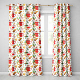 Christmas Mug Candy Cane Gingerbread Festive  Readymade Eyelet Ring Top Thermal 100% Blackout Curtains