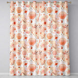Coral Floral Hot Air Balloon Nursery   Watercolour  Readymade Eyelet Ring Top Thermal 100% Blackout Curtains