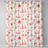 Nautical Sailboat Floral Coastal  Watercolour  Readymade Eyelet Ring Top Thermal 100% Blackout Curtains