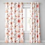 Nautical Sailboat Floral Coastal  Watercolour  Readymade Eyelet Ring Top Thermal 100% Blackout Curtains
