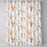 Watercolor Hot Air Balloon Floral Botanical   Readymade Eyelet Ring Top Thermal 100% Blackout Curtains