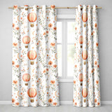 Watercolor Hot Air Balloon Floral Botanical   Readymade Eyelet Ring Top Thermal 100% Blackout Curtains