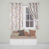 Watercolor Peach Floral Moon Star Botanical   Readymade Eyelet Ring Top Thermal 100% Blackout Curtains