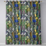 Tropical Botanical Garden Illustration Green Floral   Readymade Eyelet Ring Top Thermal 100% Blackout Curtains