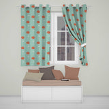 Red Rose Minimal  Blue Background Elegant  Readymade Eyelet Ring Top Thermal 100% Blackout Curtains