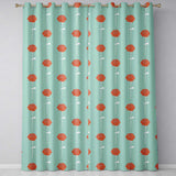 Red Rose Minimal  Blue Background Elegant  Readymade Eyelet Ring Top Thermal 100% Blackout Curtains