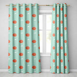 Red Rose Minimal  Blue Background Elegant  Readymade Eyelet Ring Top Thermal 100% Blackout Curtains
