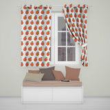 Tomato Cartoon Pattern Minimal  Readymade Eyelet Ring Top Thermal 100% Blackout Curtains