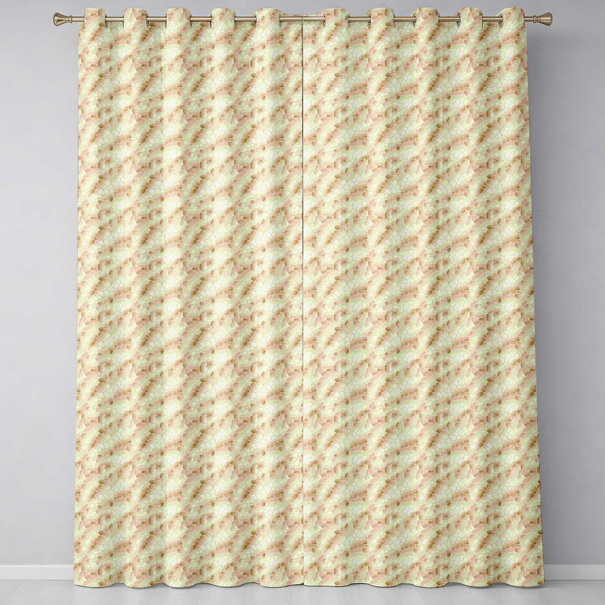 Soft Cream Crocodile Texture  Minimal Neutral  Readymade Eyelet Ring Top Thermal 100% Blackout Curtains
