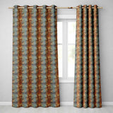 Classic Brown Crocodile Texture  Realistic Leather  Readymade Eyelet Ring Top Thermal 100% Blackout Curtains