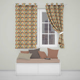 Alpaca Rainbow Floral Landscape  Artistic Animal Design  Readymade Eyelet Ring Top Thermal 100% Blackout Curtains