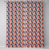 Bold Brush Stroke Abstract Red Blue White  Readymade Eyelet Ring Top Thermal 100% Blackout Curtains