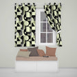 Modern Geometric Circles Black Cream Mid Century Abstract  Readymade Eyelet Ring Top Thermal 100% Blackout Curtains