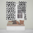 Zebra Line Black Cream Organic Stripe Pattern  Readymade Eyelet Ring Top Thermal 100% Blackout Curtains
