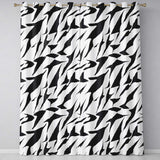 Zebra Line Black Cream Organic Stripe Pattern  Readymade Eyelet Ring Top Thermal 100% Blackout Curtains