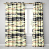 Layered Stone Strata Black Cream Abstract Texture  Readymade Eyelet Ring Top Thermal 100% Blackout Curtains