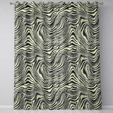 Layered Contour Waves Black Cream Topographic Abstract  Readymade Eyelet Ring Top Thermal 100% Blackout Curtains