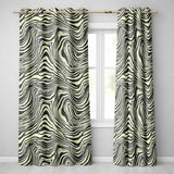Layered Contour Waves Black Cream Topographic Abstract  Readymade Eyelet Ring Top Thermal 100% Blackout Curtains