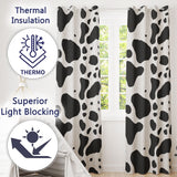 Speckled Organic Shapes Black Cream Abstract Spot  Readymade Eyelet Ring Top Thermal 100% Blackout Curtains