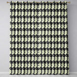 Classic Houndstooth Black Cream Timeless  Readymade Eyelet Ring Top Thermal 100% Blackout Curtains