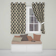 Scallop Fan Shell Black Cream ArtDeco Pattern  Readymade Eyelet Ring Top Thermal 100% Blackout Curtains