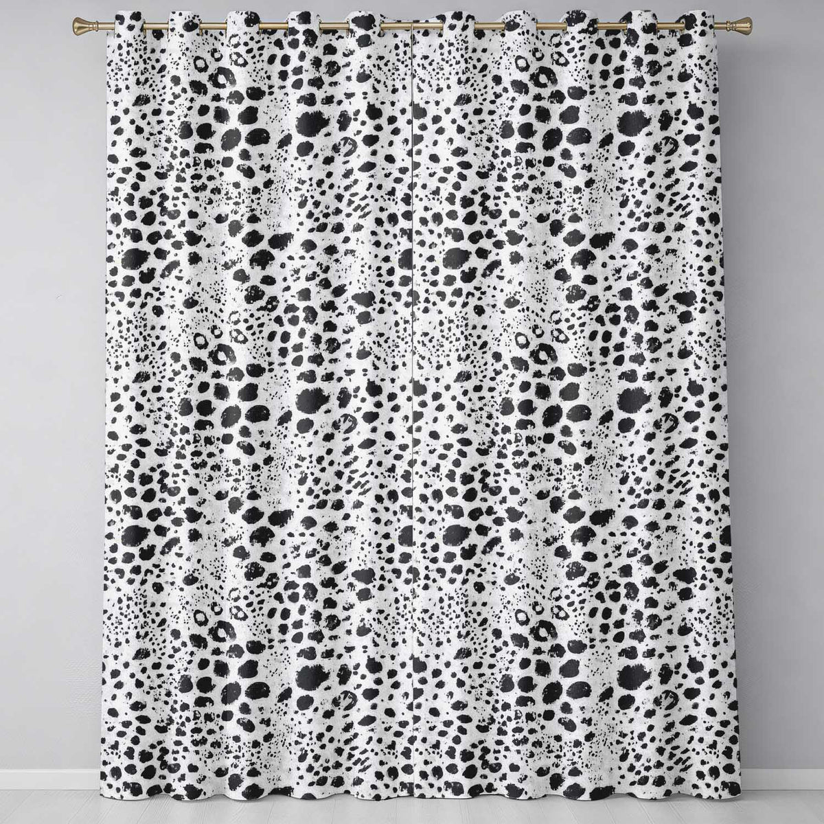 Leopard Animal Print Black Cream Classic Safari  Readymade Eyelet Ring Top Thermal 100% Blackout Curtains