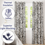 Leopard Animal Print Black Cream Classic Safari  Readymade Eyelet Ring Top Thermal 100% Blackout Curtains